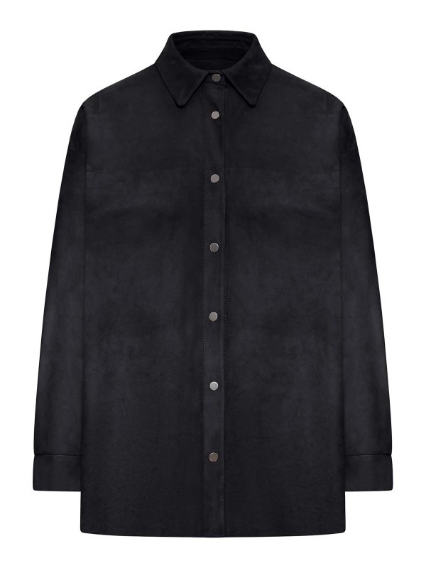 SALVATORE SANTORO: leather jacket - Suede Overshirt