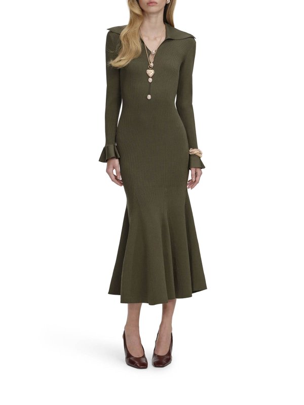 Self Portrait: ニーレングスドレス online - 膝丈ドレス - 緑