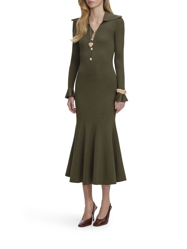 膝丈ドレス - 緑 shop online: Self Portrait