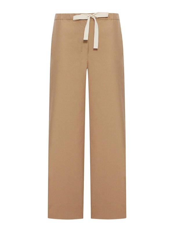 S MAX MARA: casual trousers - Cotton Drawstring Trousers