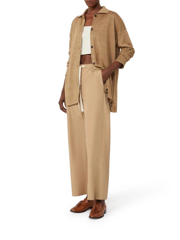 S MAX MARA: casual trousers online - Cotton Drawstring Trousers