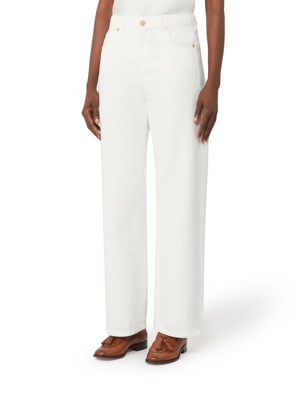 The Best Shops S MAX MARA: casual trousers - 5-Pocket Cotton And Linen Trousers