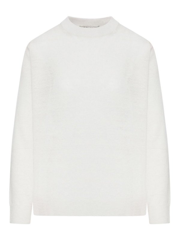 S MAX MARA: crew necks - Crew Neck Sweater In Linen Yarn