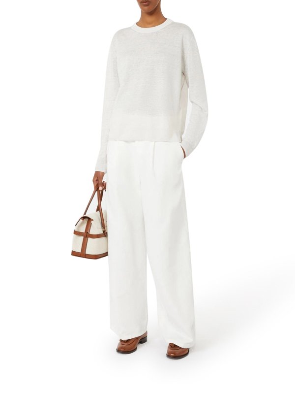 S MAX MARA: crew necks online - Crew Neck Sweater In Linen Yarn