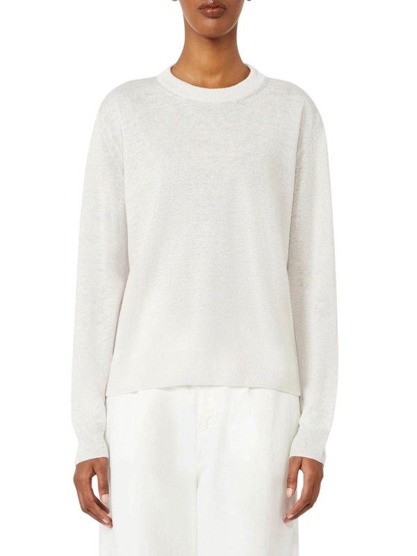 The Best Shops S MAX MARA: crew necks - Crew Neck Sweater In Linen Yarn