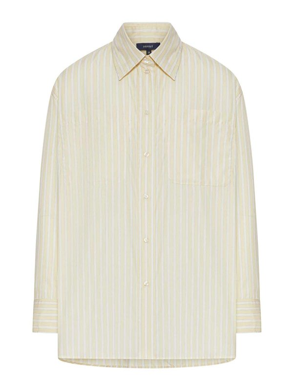 SOEUR: shirts - Oversized Cotton Shirt With Patched Pocket