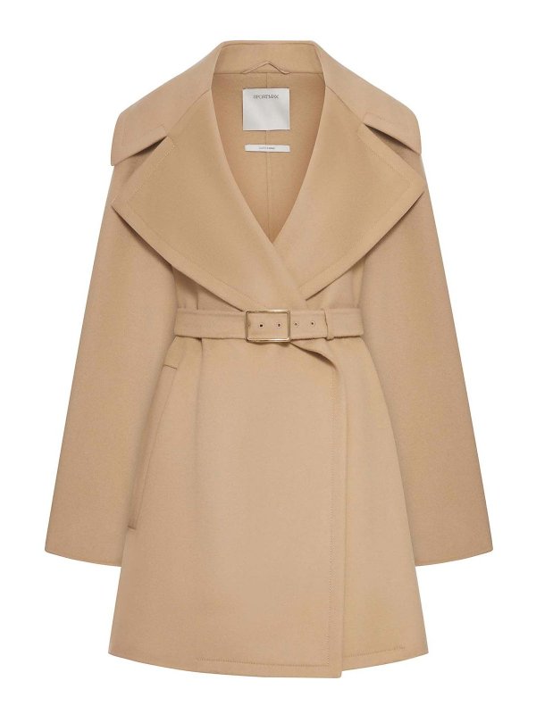 SPORTMAX: ショートコート - ショートコート - ブラウン