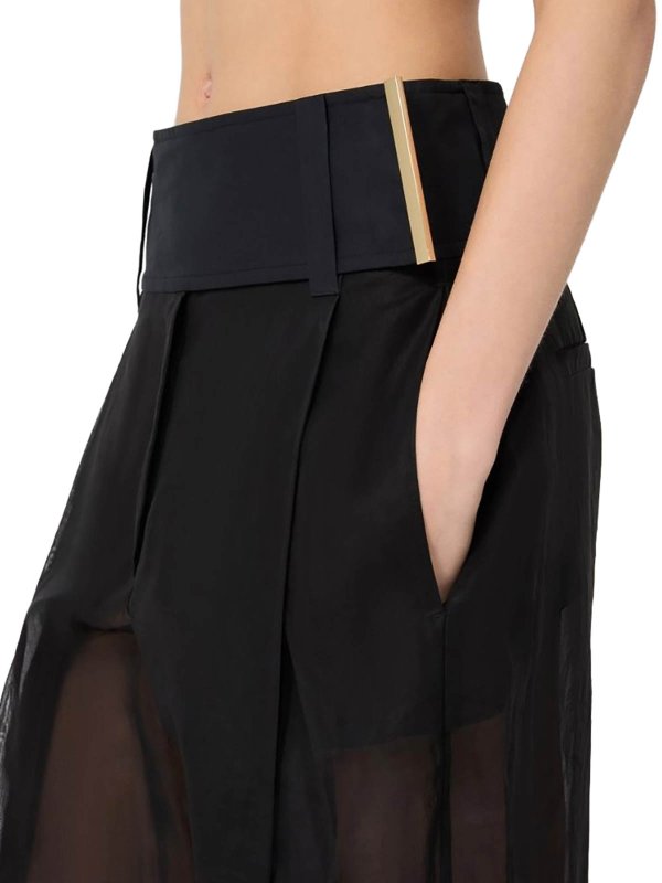SPORTMAX buy online Wide-Leg Trousers In Organza Cotton Voile