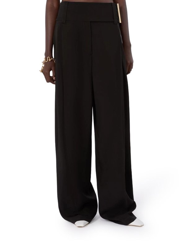 SPORTMAX: casual trousers online - Wide Satin Trousers