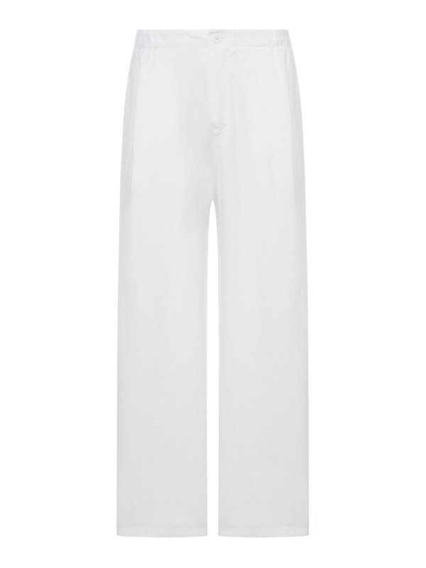 TRANSIT: casual trousers - Wide-Leg Linen Blend Trousers