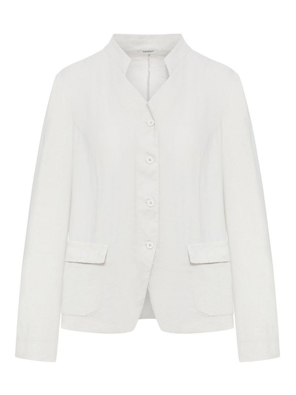 TRANSIT: casual jackets - Stretch Linen Blend Jacket
