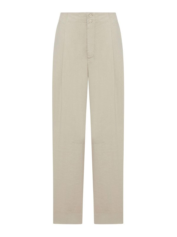 TRANSIT: casual trousers - High-Waisted Cotton Trousers