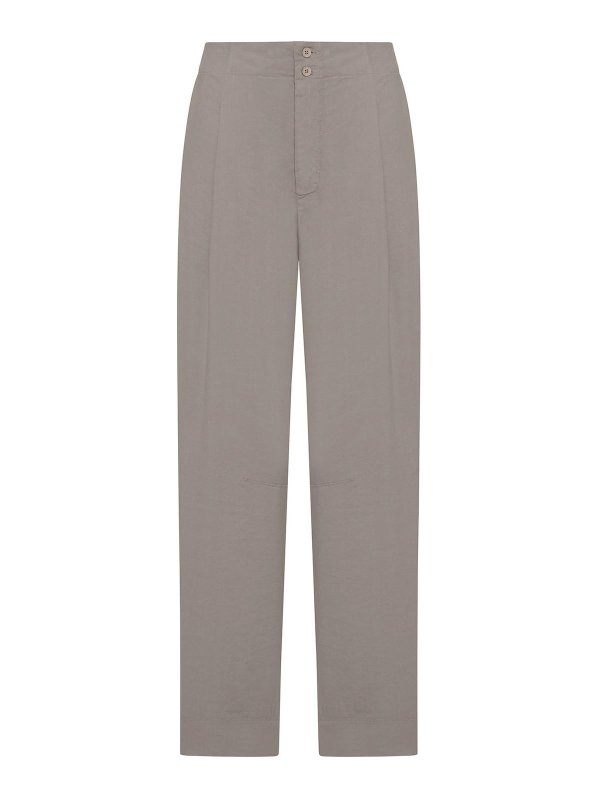 TRANSIT: casual trousers - High-Waisted Cotton Trousers