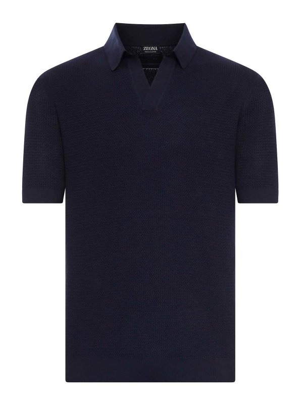 ZEGNA: Polos  - Polo - Bleu