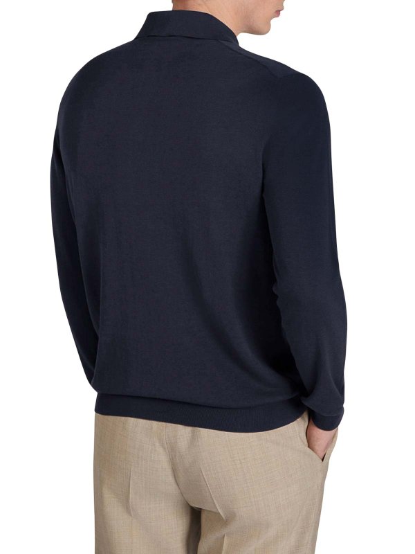 The Best Shops ZANONE: polo shirts - Slim Fit Cotton And Silk Polo Shirt