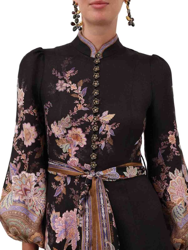 ZIMMERMANN buy online Midi Linen Dress With Buttons