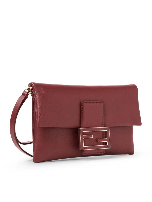 FENDI: bowling bags online - Nappa Leather Baguette Mom Pouch