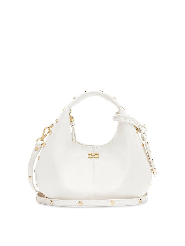 GANNI: shopper - Mini Borsa Hobo Con Borchie