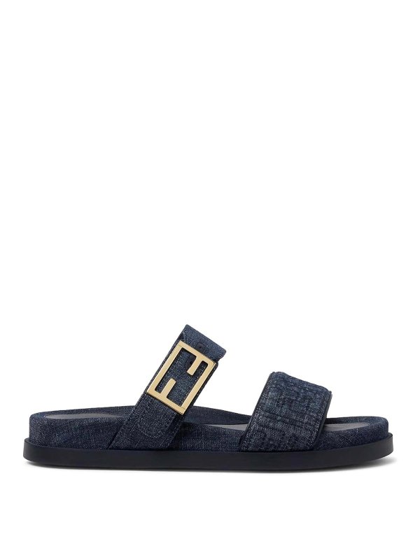 FENDI: sandals - Slide Feel In Denim Fabric