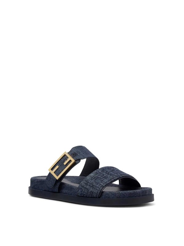 FENDI: sandals online - Slide Feel In Denim Fabric