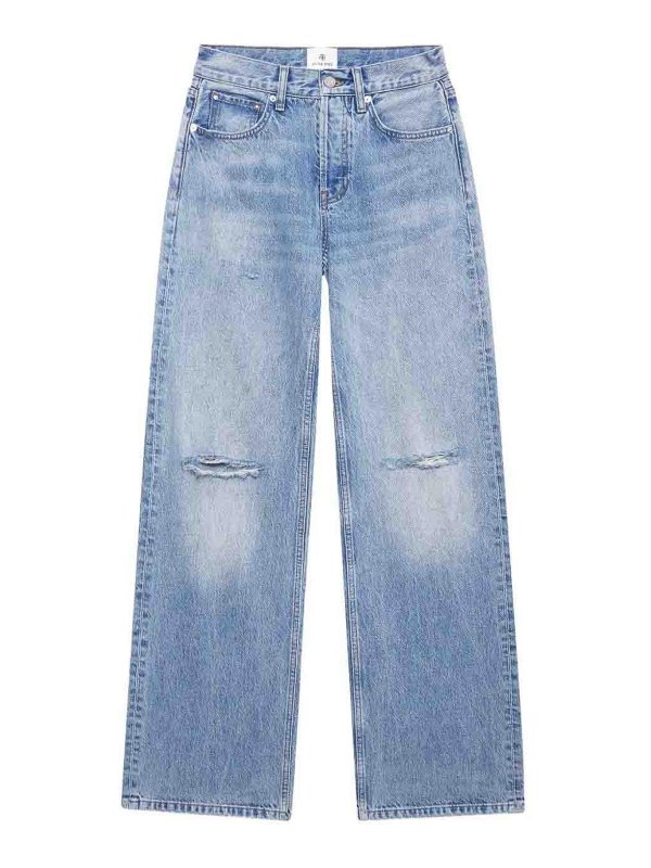 ANINE BING: Jeans Rectos - Vaqueros Rectos - Azul
