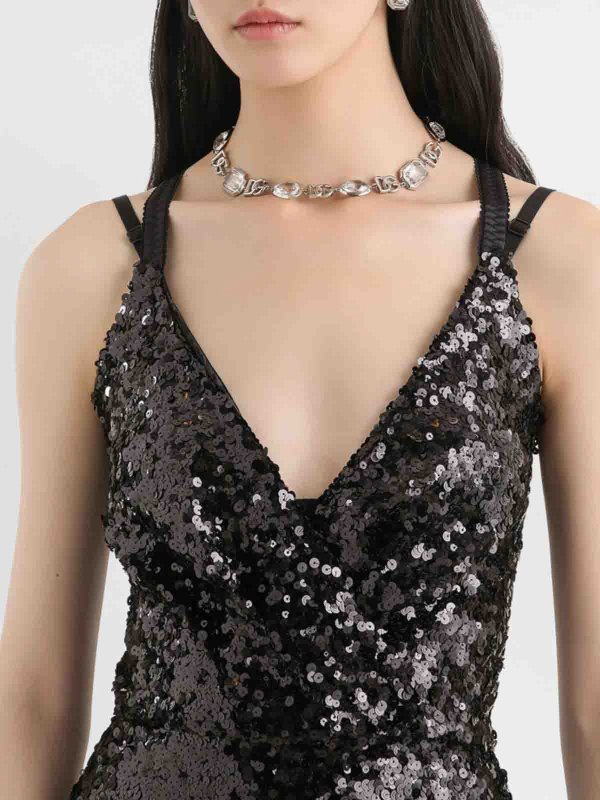 膝丈ドレス - 黒 shop online: DOLCE & GABBANA