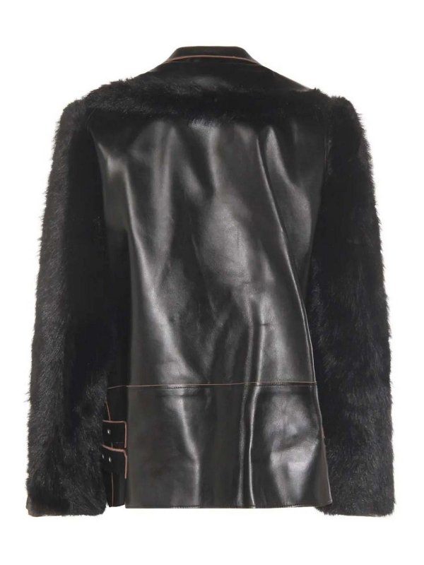 Sacai: 毛皮＆シアリングコート online - 毛皮/ムートンコート - 黒