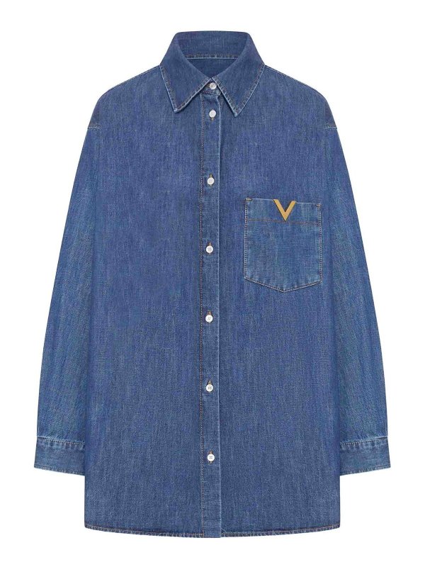 VALENTINO GARAVANI: シャツ - シャツ - ブルー