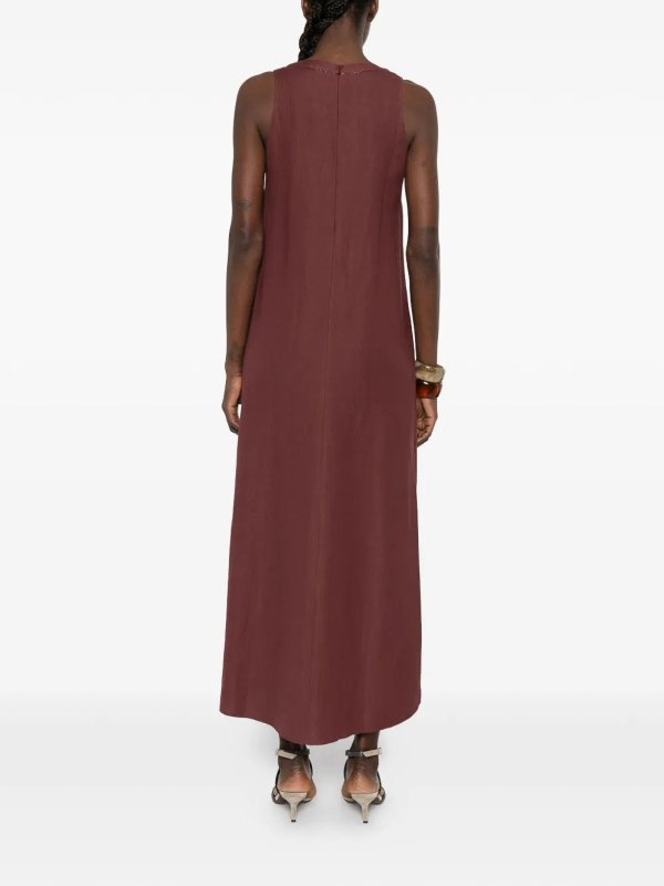 膝丈ドレス - ダークレッド shop online: BRUNELLO CUCINELLI