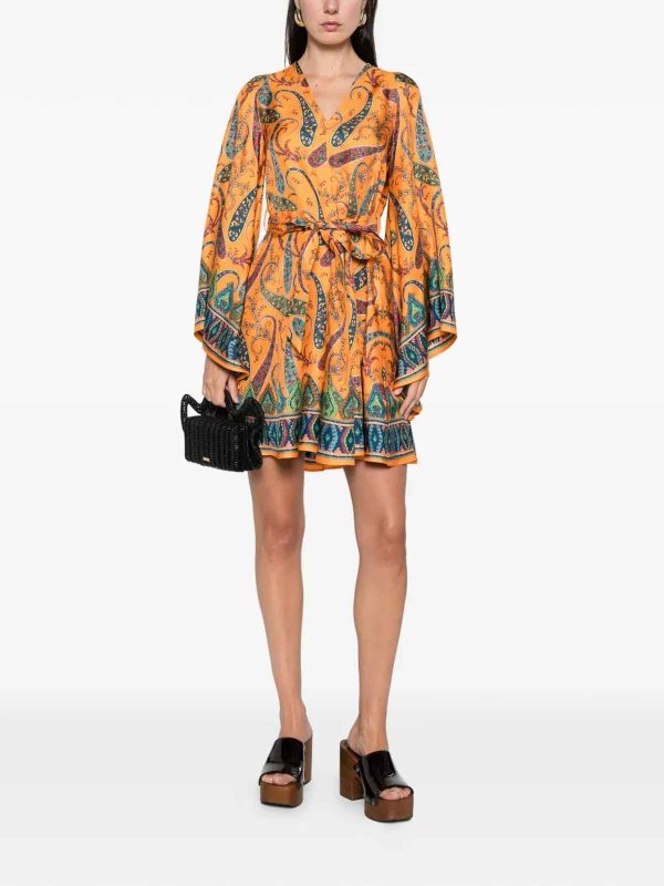 ETRO: Knielange Kleider online - Knielanges Kleid - Orange