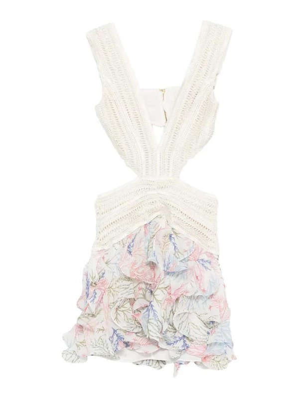 PATBO: short dresses - Seaweed Trim Mini Drerss