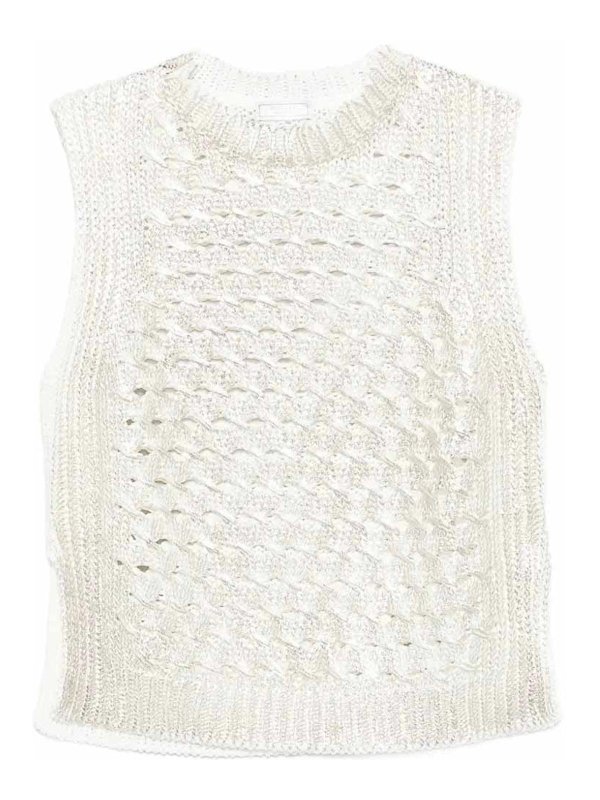 PESERICO: Tops y camisetas sin mangas - Top - Blanco