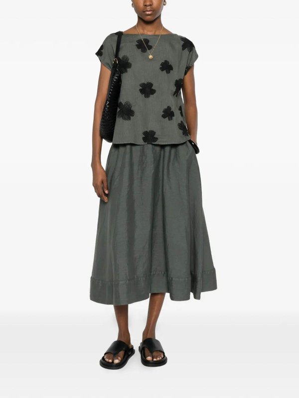 ROSSO35: Knielange und Midi Röcke online - Midirock - Grün