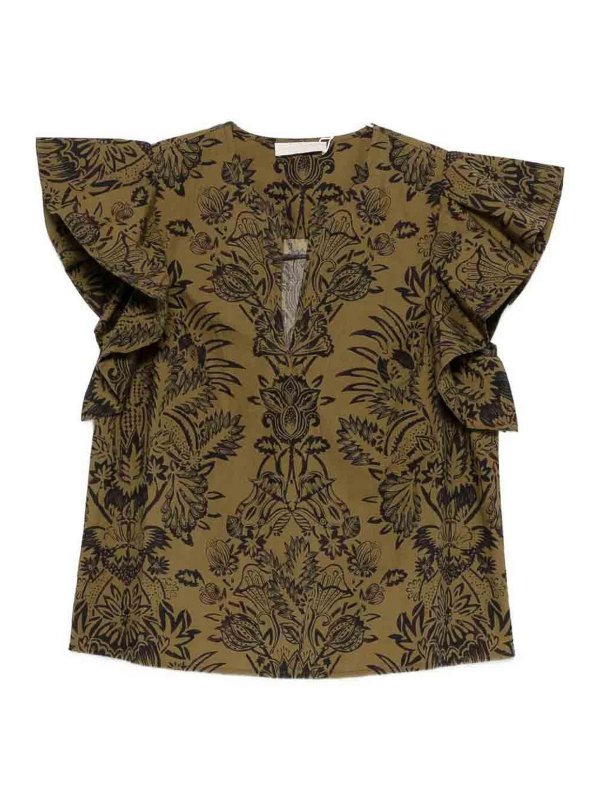 ULLA JOHNSON: Tops & Tank tops - Severine Flutter  Sleeve Top