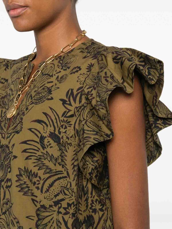 The Best Shops ULLA JOHNSON: Tops & Tank tops - Severine Flutter  Sleeve Top