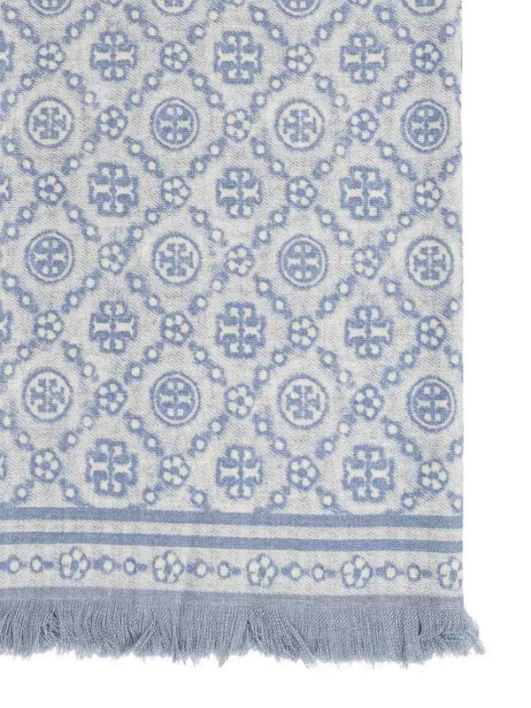 The Best Shops TORY BURCH: sciarpe e foulard - Sciarpa floreale con monogramma T