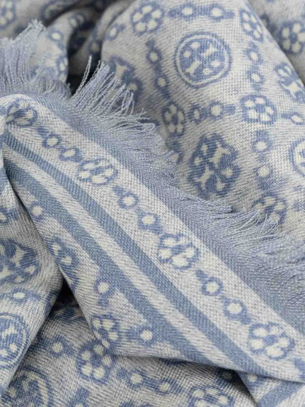 Sciarpa floreale con monogramma T shop online: TORY BURCH