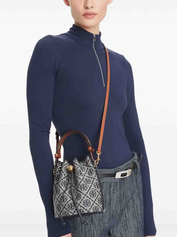 TORY BURCH: Secchielli online - Borsa a secchiello mini con monogramma T