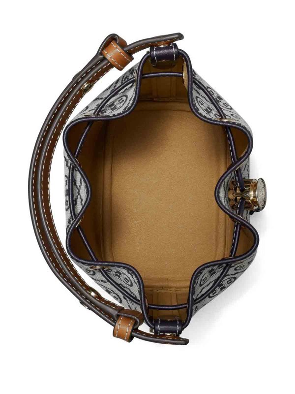Borsa a secchiello mini con monogramma T shop online: TORY BURCH