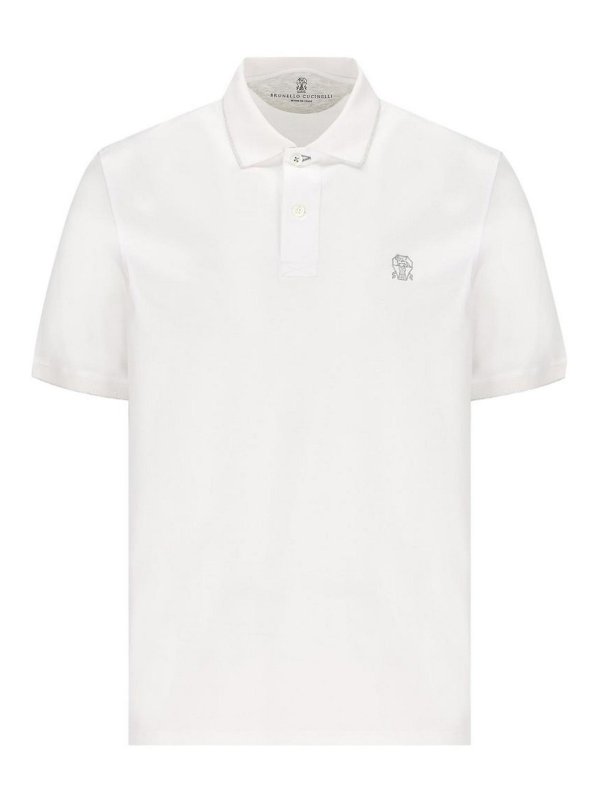 BRUNELLO CUCINELLI: Poloshirts - Poloshirt - Weiß