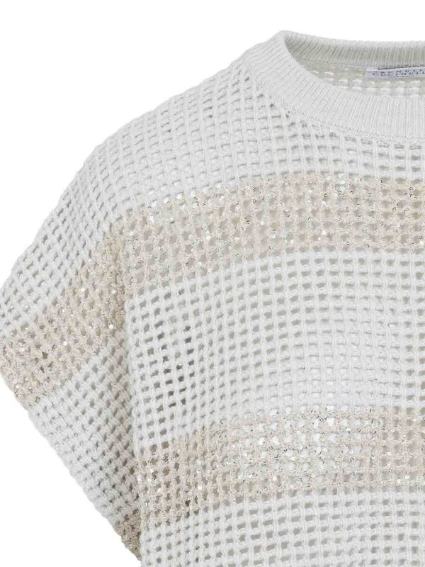BRUNELLO CUCINELLI: Tops & Tank tops online - Striped Knitted Top