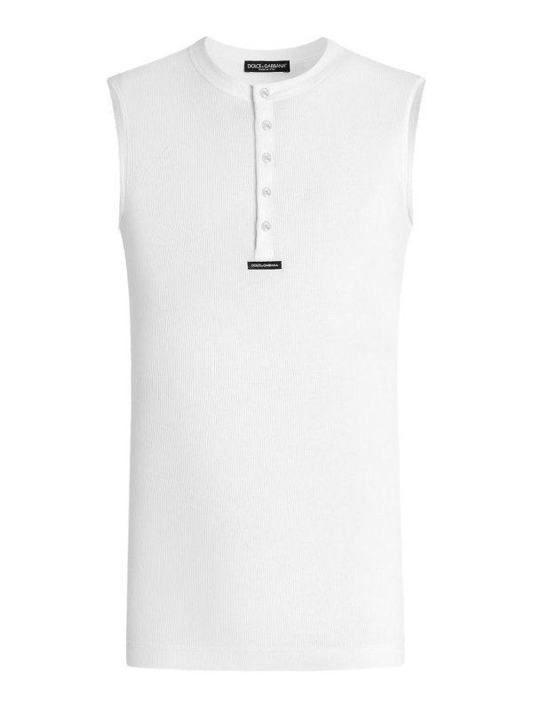 DOLCE & GABBANA: Tops y camisetas sin mangas - Top - Blanco