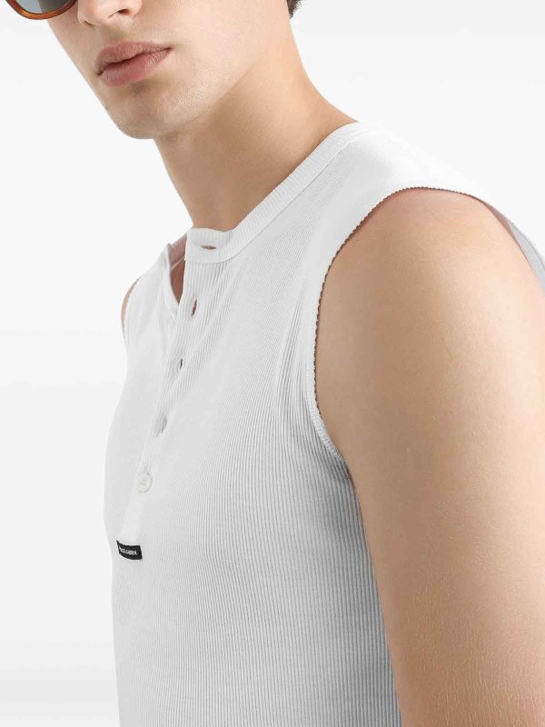 DOLCE & GABBANA: Tops y camisetas sin mangas online - Top - Blanco
