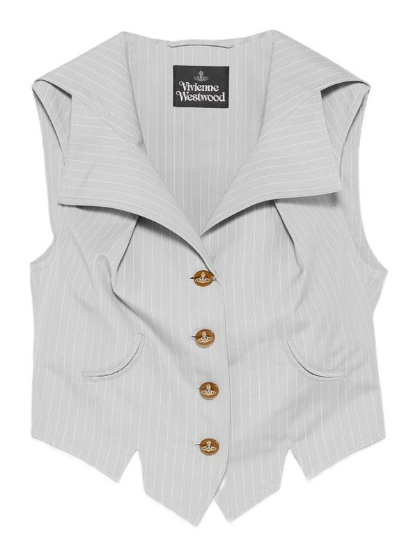 VIVIENNE WESTWOOD: waistcoats & gilets - Meryl Pinstripe Waistcoat