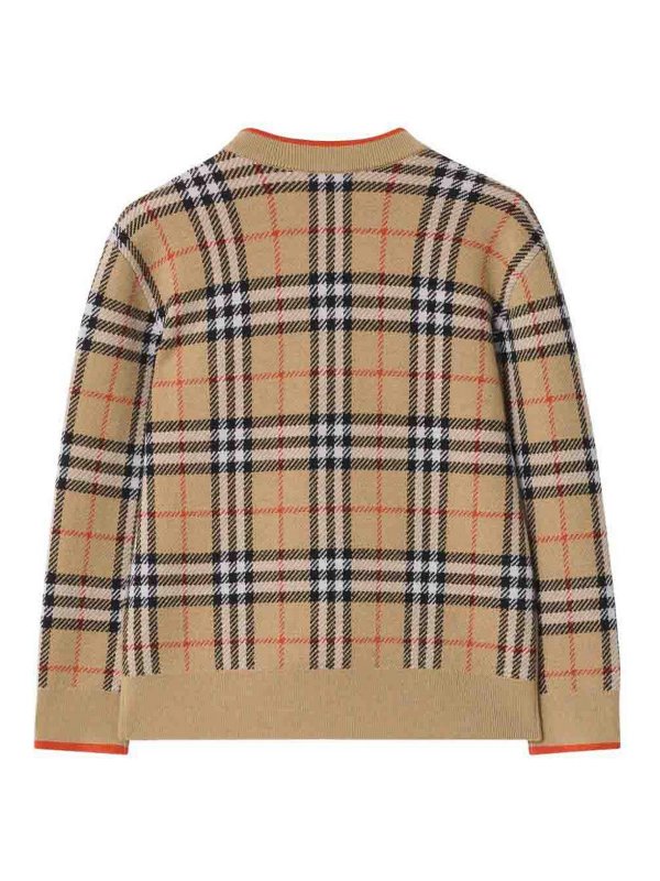 BURBERRY: cardigans online - Checked Cardigan