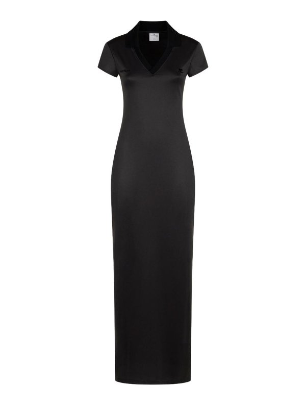 Courreges: evening dresses - Long dress with V-neck