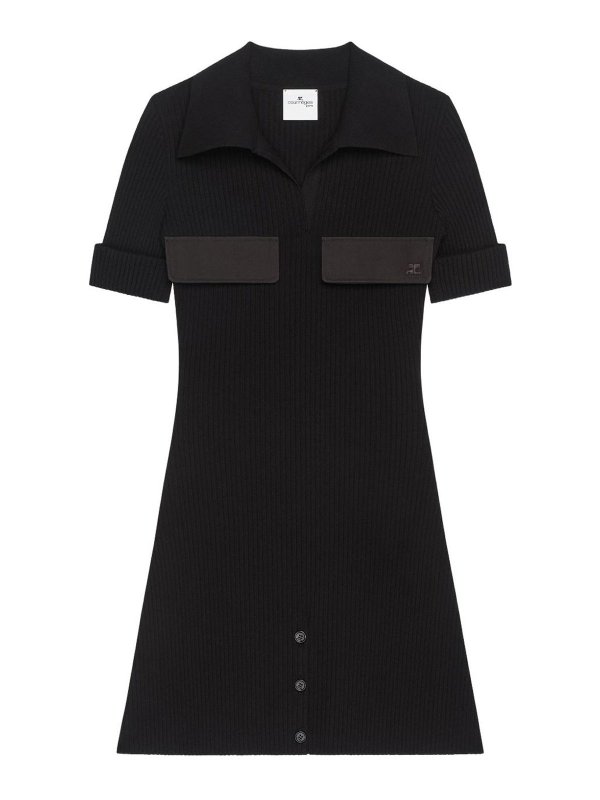 Courreges: abiti al ginocchio - Abito Midi A Coste