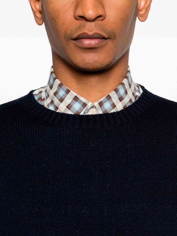 Rundhalspullover - Blau shop online: DRUMOHR