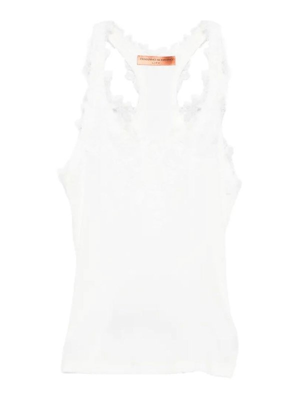 ERMANNO SCERVINO: Tops y camisetas sin mangas - Top - Blanco
