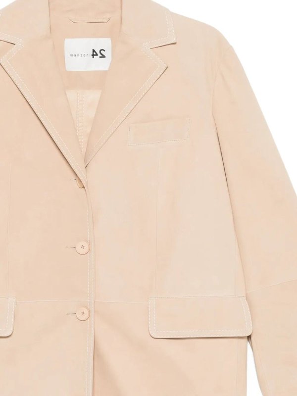 The Best Shops MANZONI24: leather jacket - Suede Jacket With Stitching